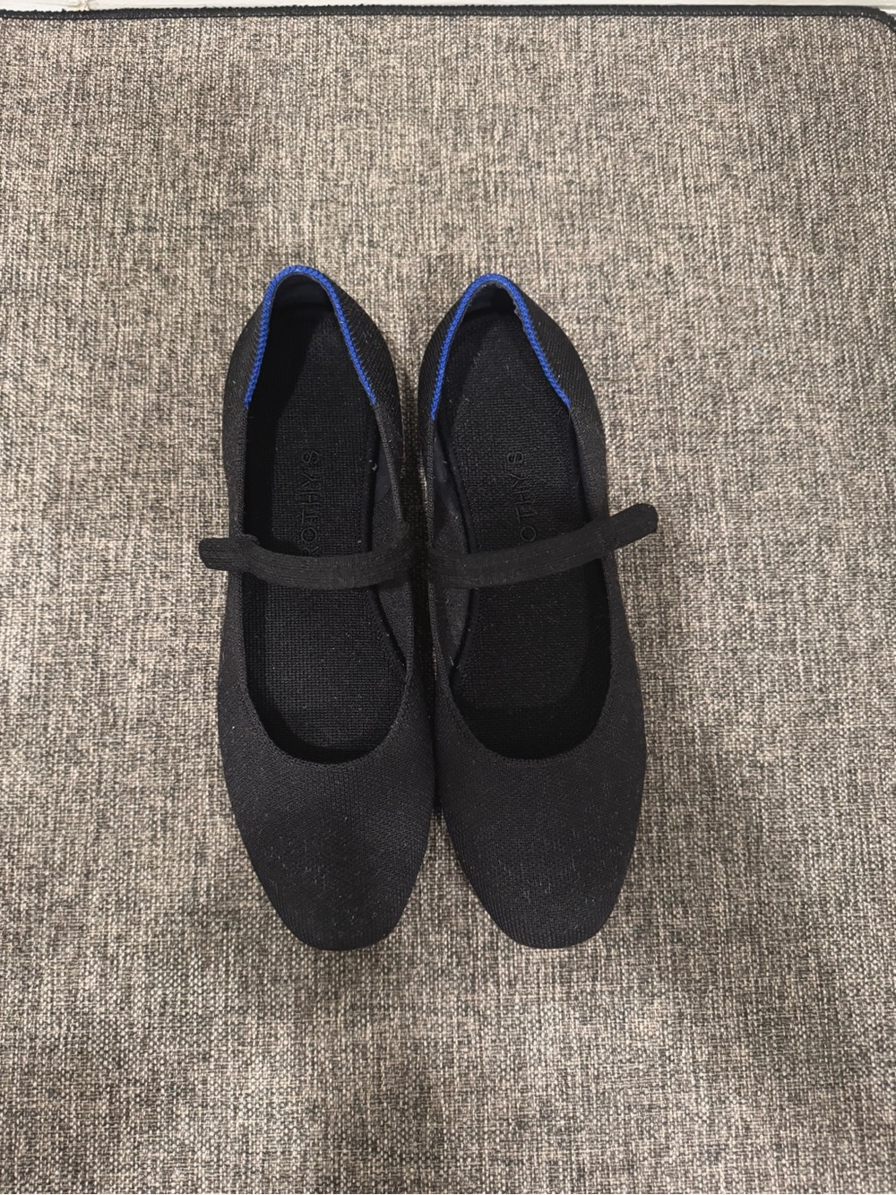 ROTHY’S THE SQUARE MARY JANE, BLACK KNIT FLATS, MACHINE WASHABLE! - Picture 10 of 14